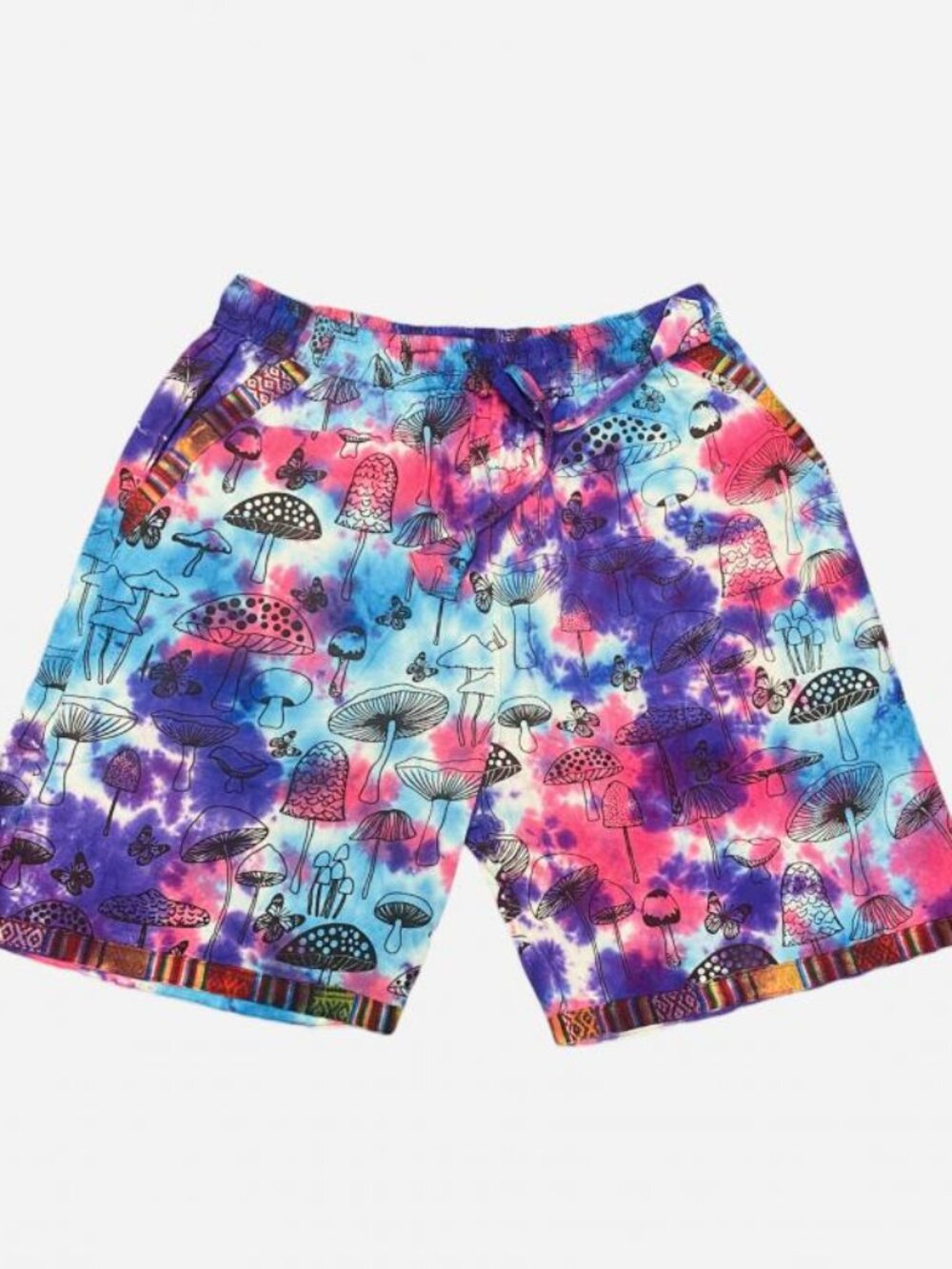 Rising International Cotton Unisex Tie Dye Mushroom Shorts NWT